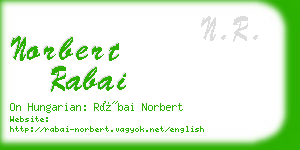 norbert rabai business card
